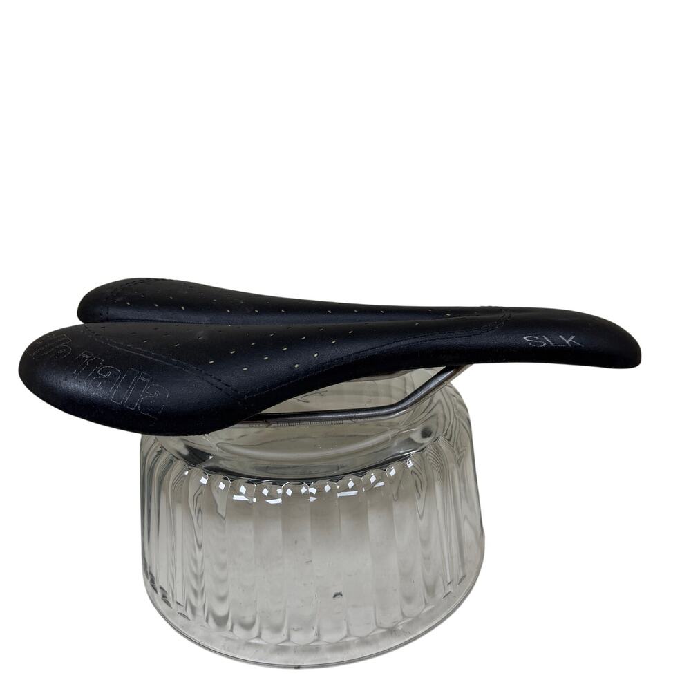 Selle Italia SLK Manganese Rails Black Leather Bicycle Saddle Handmade In Italy
